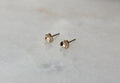 Handmade Yellow Gold Filled Heart Stud Earrings: Minimalist 5mm Jewelry